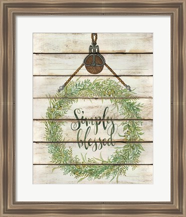 Framed Simply Blessed Wreath Print