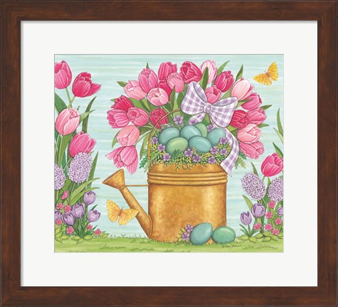 Framed Tulips and Blue Eggs Print