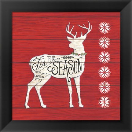 Framed Tis the Season Deer Print