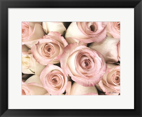 Framed Top View - Pink Roses Print