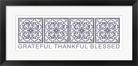 Framed Grateful, Thankful, Blessed Print