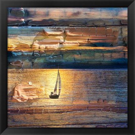 Framed Sunset Sailing 1 Print