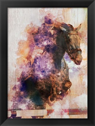 Framed Horse Jumping Print