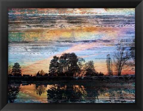 Framed River Sunset Print