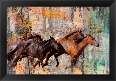 Framed Galloping Horses Print