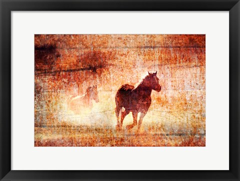 Framed Horses Running Free Print