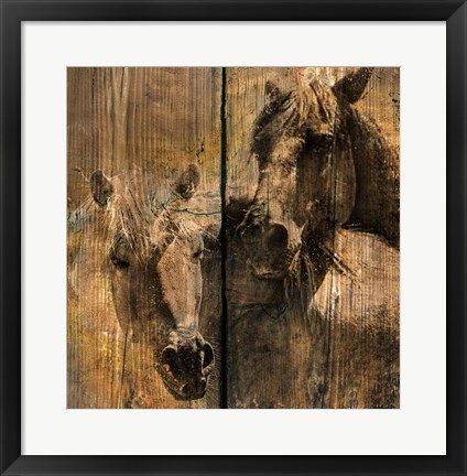 Framed Horses Charcoal Print