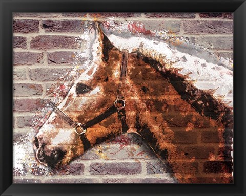 Framed Brick Horse Print