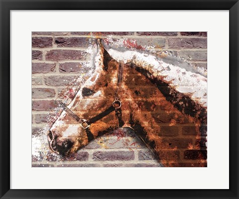 Framed Brick Horse Print