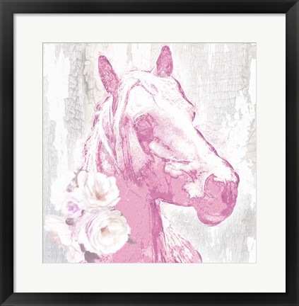 Framed Pink Horse Print