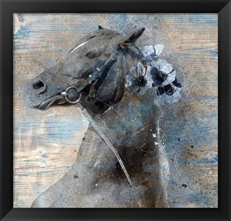 Framed Blue Horse Print