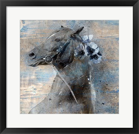 Framed Blue Horse Print