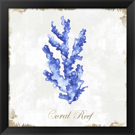 Framed Blue Sea Coral Print