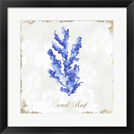 Framed Blue Sea Coral Print