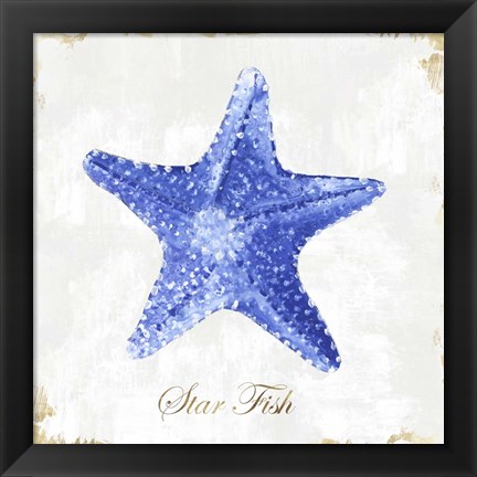 Framed Blue Starfish Print