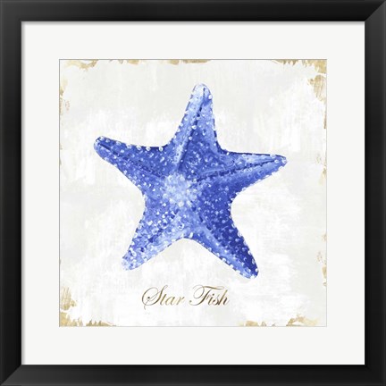 Framed Blue Starfish Print