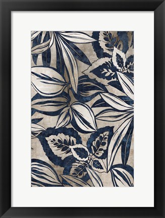 Framed Blue Foliage II Print