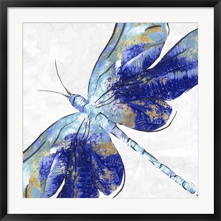 Framed Blue Dragonfly Print