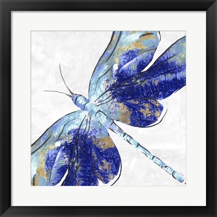 Framed Blue Dragonfly Print