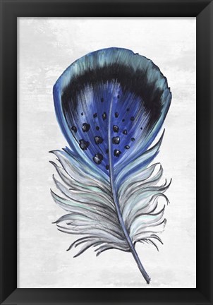 Framed Indigo Feather III Print