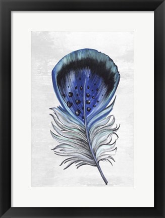 Framed Indigo Feather III Print