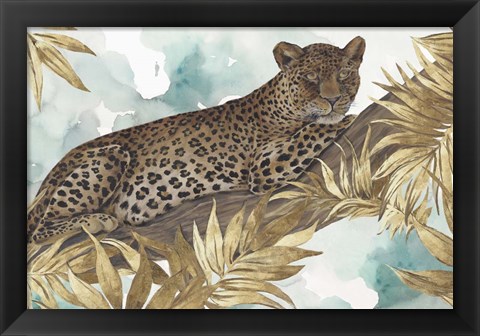 Framed Golden Leopard Print