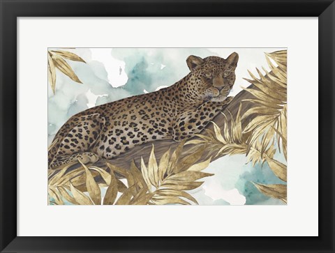 Framed Golden Leopard Print