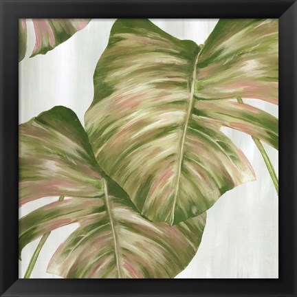 Framed Pink Leaves II Print