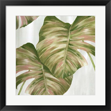 Framed Pink Leaves II Print