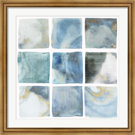 Framed Indigo Squares II Print