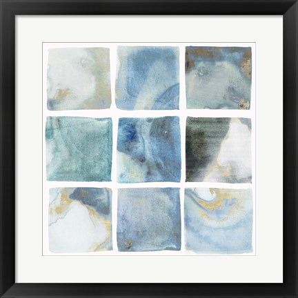 Framed Indigo Squares II Print