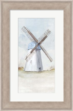 Framed Blue Windmill I Print