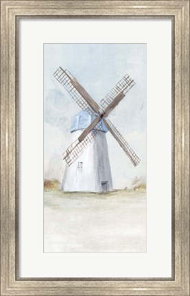 Framed Blue Windmill I Print