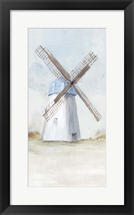 Framed Blue Windmill I Print