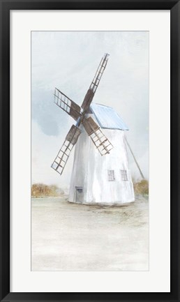 Framed Blue Windmill II Print