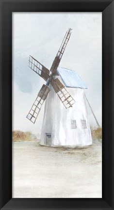 Framed Blue Windmill II Print