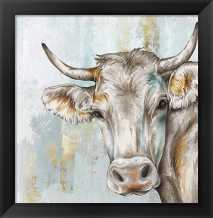 Framed Headstrong Cow Print