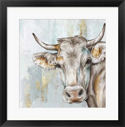 Framed Headstrong Cow Print