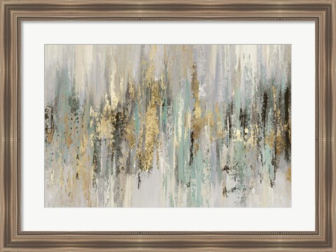 Framed Dripping Gold I Print