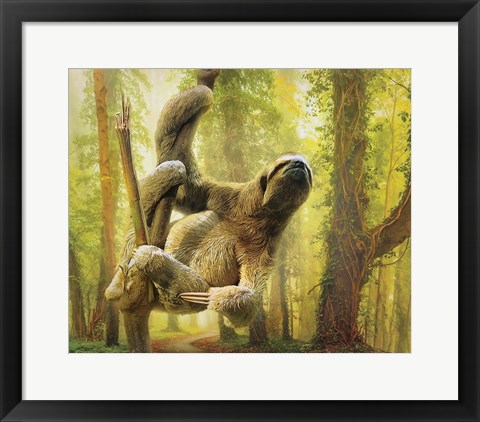 Framed Sun Soaker Sloth Print