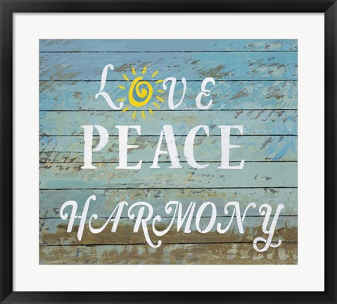 Framed Love Peace Harmony Print