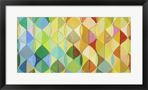 Framed multicolored Leaves I Print