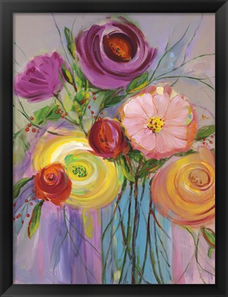 Framed Jubilant Bouquet I Print