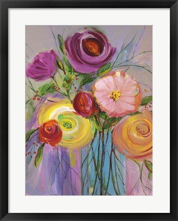 Framed Jubilant Bouquet I Print