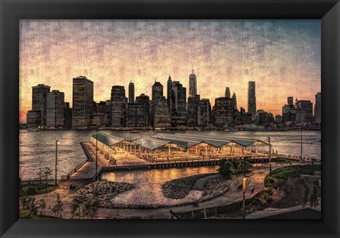 Framed Lower Manhattan at Twilight Print