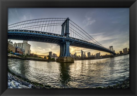 Framed Manhattan Bridge &amp; Skyline A Print