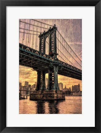 Framed Manhattan Bridge &amp; Skyline B Print