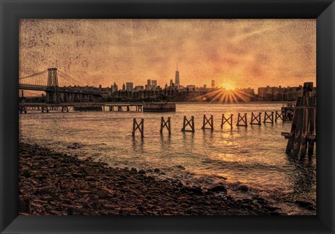 Framed East River Sunset Print