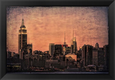 Framed Empire State Building at Twilight Print