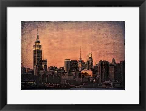 Framed Empire State Building at Twilight Print